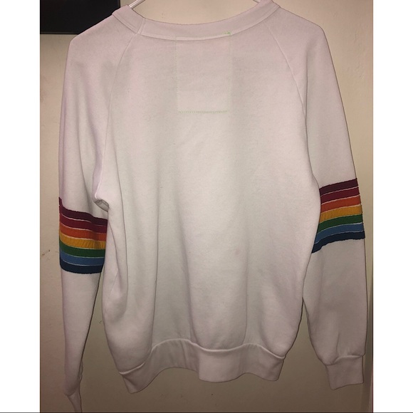 EUC Size XS Rainbow Stitch Sleeve Sweatshirt - Picture 4 of 4